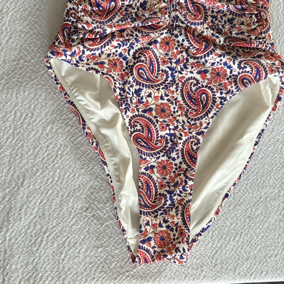 Veronica Beard Hazina Paisley Ruched One-Piece Swimsuit, X-Small, $328 - Picture 11 of 14